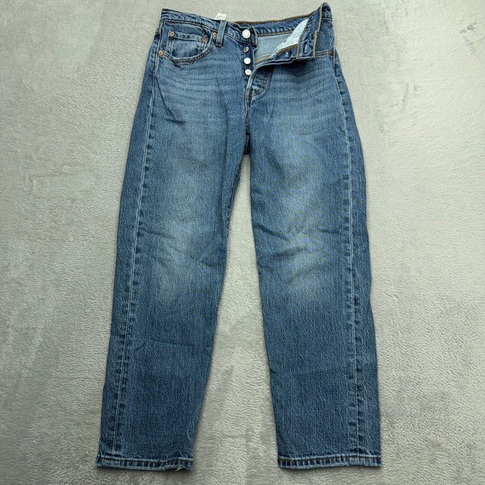 Levis Jeans Womens 26 Blue 501 Original Cropped High Rise Straight Leg Denim